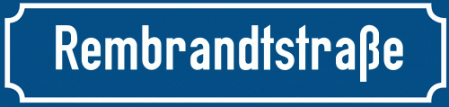 Straßenschild Rembrandtstraße zum kostenlosen Download
