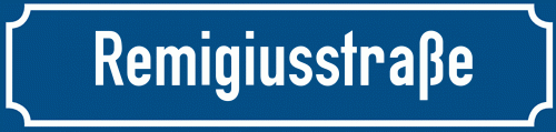 Straßenschild Remigiusstraße