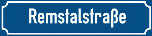 Straßenschild Remstalstraße