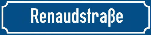 Straßenschild Renaudstraße zum kostenlosen Download