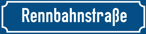 Straßenschild Rennbahnstraße zum kostenlosen Download