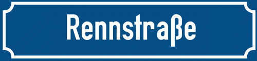 Straßenschild Rennstraße