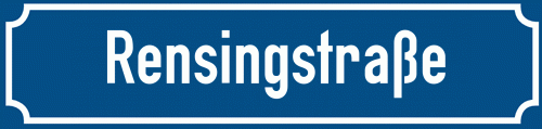 Straßenschild Rensingstraße