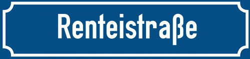 Straßenschild Renteistraße