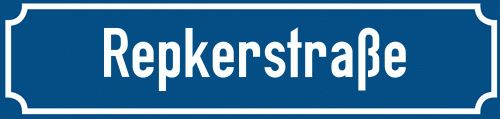Straßenschild Repkerstraße