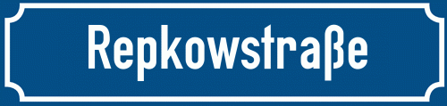 Straßenschild Repkowstraße