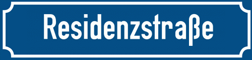 Straßenschild Residenzstraße