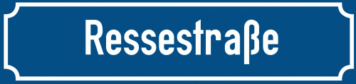 Straßenschild Ressestraße