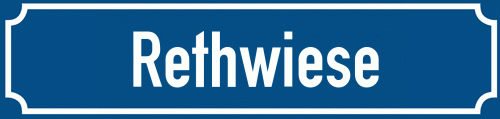 Straßenschild Rethwiese