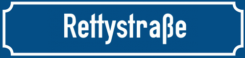 Straßenschild Rettystraße