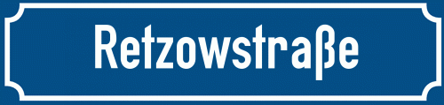 Straßenschild Retzowstraße zum kostenlosen Download