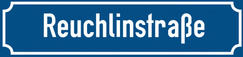 Straßenschild Reuchlinstraße