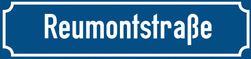 Straßenschild Reumontstraße zum kostenlosen Download