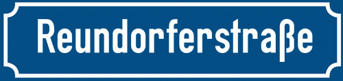Straßenschild Reundorferstraße zum kostenlosen Download
