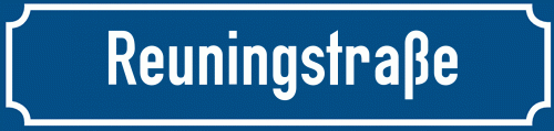 Straßenschild Reuningstraße