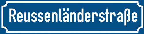 Straßenschild Reussenländerstraße zum kostenlosen Download