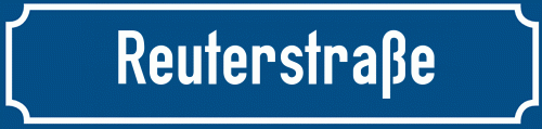 Straßenschild Reuterstraße zum kostenlosen Download