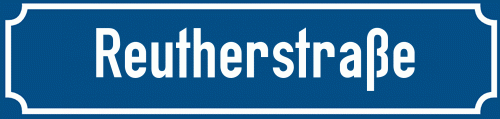 Straßenschild Reutherstraße