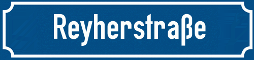 Straßenschild Reyherstraße