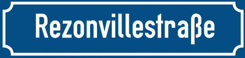 Straßenschild Rezonvillestraße zum kostenlosen Download