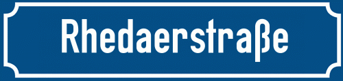 Straßenschild Rhedaerstraße