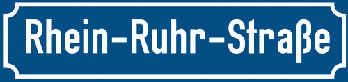Straßenschild Rhein-Ruhr-Straße