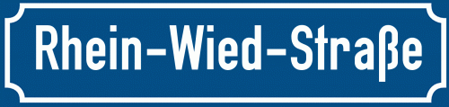 Straßenschild Rhein-Wied-Straße