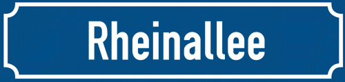Straßenschild Rheinallee