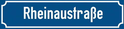 Straßenschild Rheinaustraße