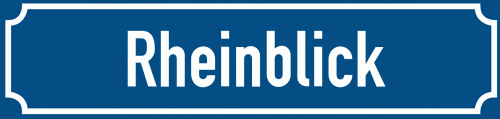 Straßenschild Rheinblick zum kostenlosen Download