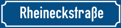 Straßenschild Rheineckstraße zum kostenlosen Download