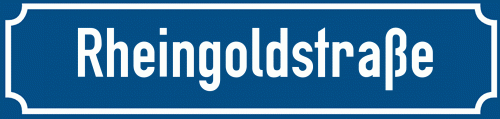 Straßenschild Rheingoldstraße zum kostenlosen Download