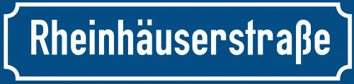 Straßenschild Rheinhäuserstraße zum kostenlosen Download