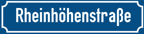 Straßenschild Rheinhöhenstraße