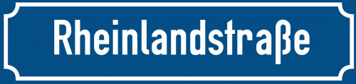 Straßenschild Rheinlandstraße zum kostenlosen Download