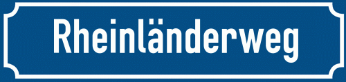 Straßenschild Rheinländerweg