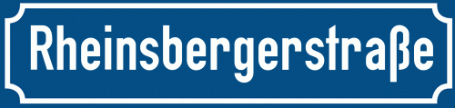 Straßenschild Rheinsbergerstraße zum kostenlosen Download