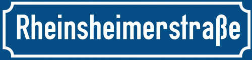 Straßenschild Rheinsheimerstraße zum kostenlosen Download