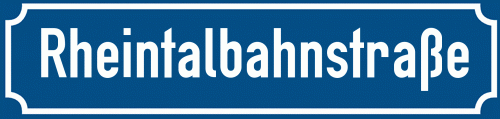 Straßenschild Rheintalbahnstraße