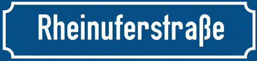 Straßenschild Rheinuferstraße zum kostenlosen Download