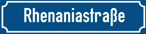 Straßenschild Rhenaniastraße