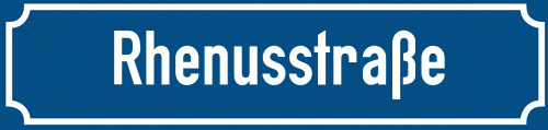 Straßenschild Rhenusstraße zum kostenlosen Download