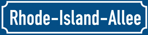 Straßenschild Rhode-Island-Allee