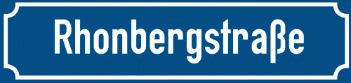 Straßenschild Rhonbergstraße