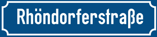 Straßenschild Rhöndorferstraße