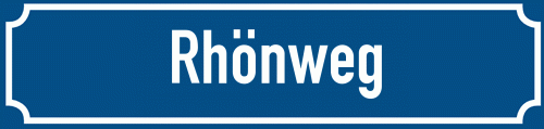 Straßenschild Rhönweg zum kostenlosen Download