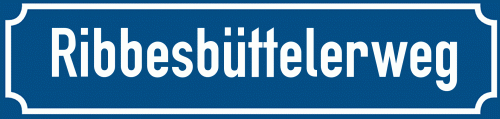 Straßenschild Ribbesbüttelerweg zum kostenlosen Download