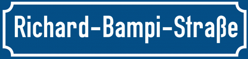 Straßenschild Richard-Bampi-Straße zum kostenlosen Download