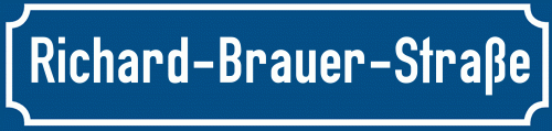 Straßenschild Richard-Brauer-Straße