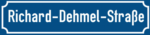 Straßenschild Richard-Dehmel-Straße